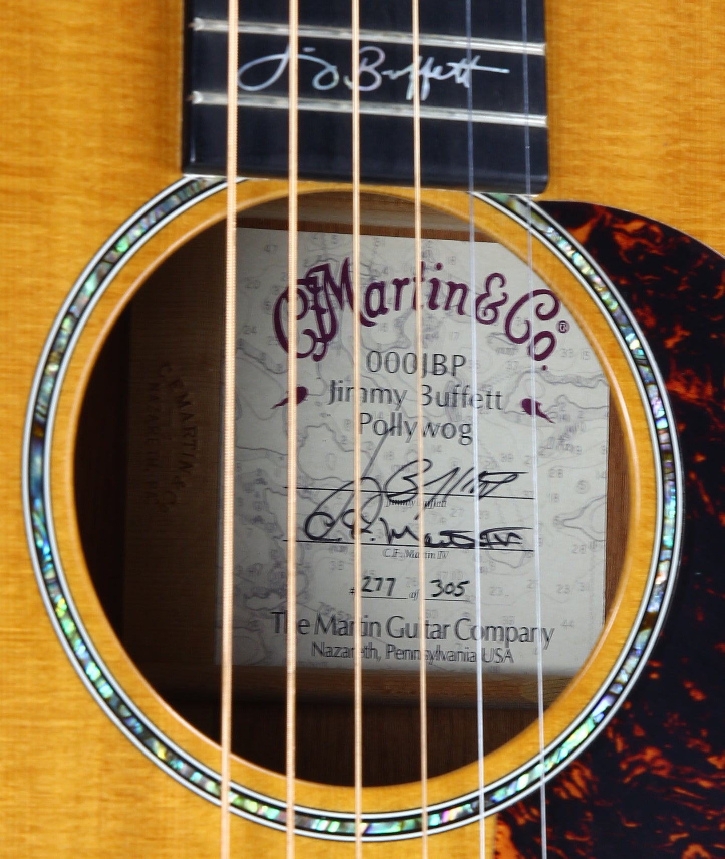 2003 Martin 000JBP Pollywog Acoustic Guitar - Jimmy Buffett Signed Model - Mahogany/Spruce 000-18