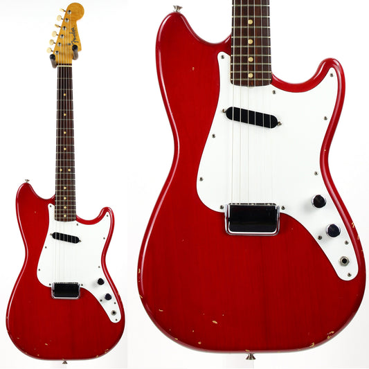 c. 1963 Fender Musicmaster Cherry Red Rare Mahogany Body Pre-CBS