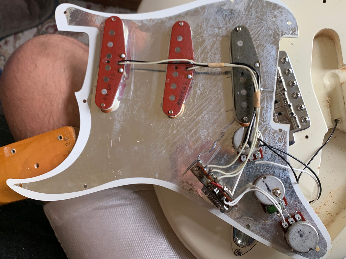 1982 Fender JV Japan ST62-65 '62 Stratocaster Vintage Reissue Olympic White - USA Fullerton RED-BOTTOM Pickups, MIJ