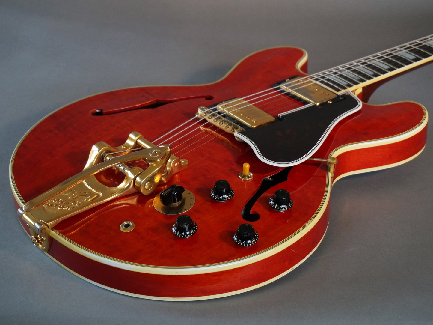 1960 Gibson ES-355 TDSV! CLEAN, PAF's, Watermelon Cherry w/ FLAME! Bigsby