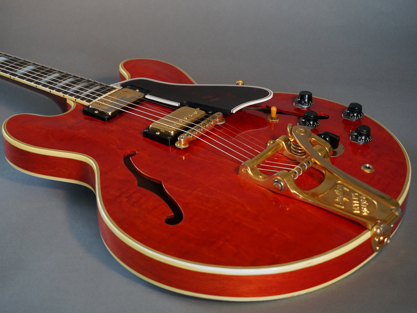 1960 Gibson ES-355 TDSV! CLEAN, PAF's, Watermelon Cherry w/ FLAME! Bigsby