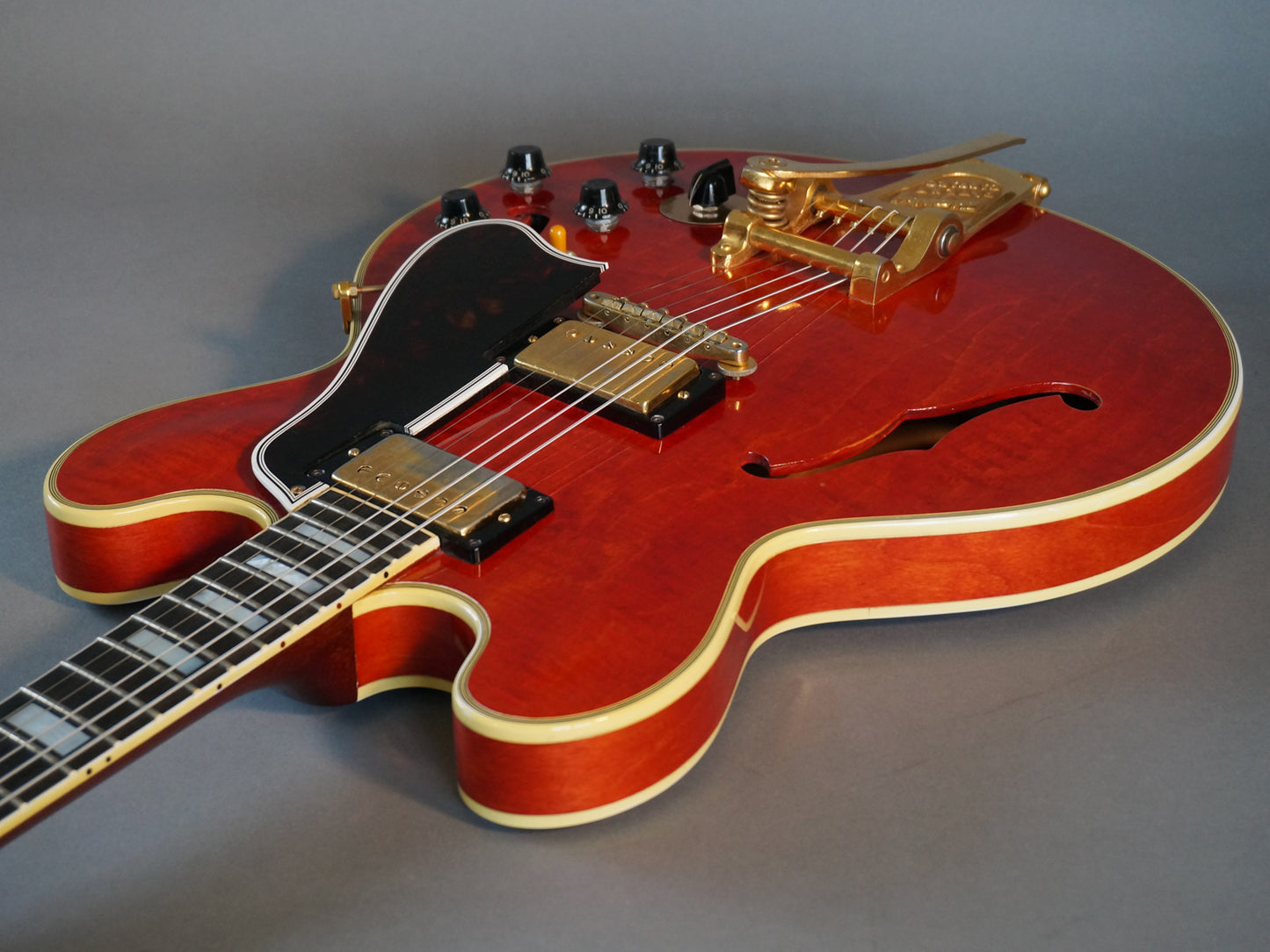 1960 Gibson ES-355 TDSV! CLEAN, PAF's, Watermelon Cherry w/ FLAME! Bigsby
