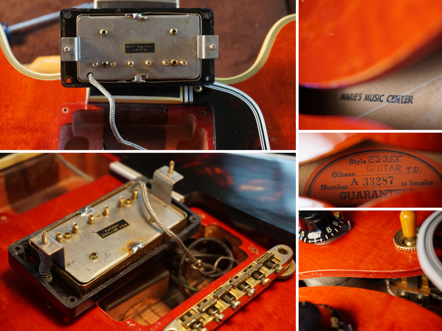 1960 Gibson ES-355 TDSV! CLEAN, PAF's, Watermelon Cherry w/ FLAME! Bigsby