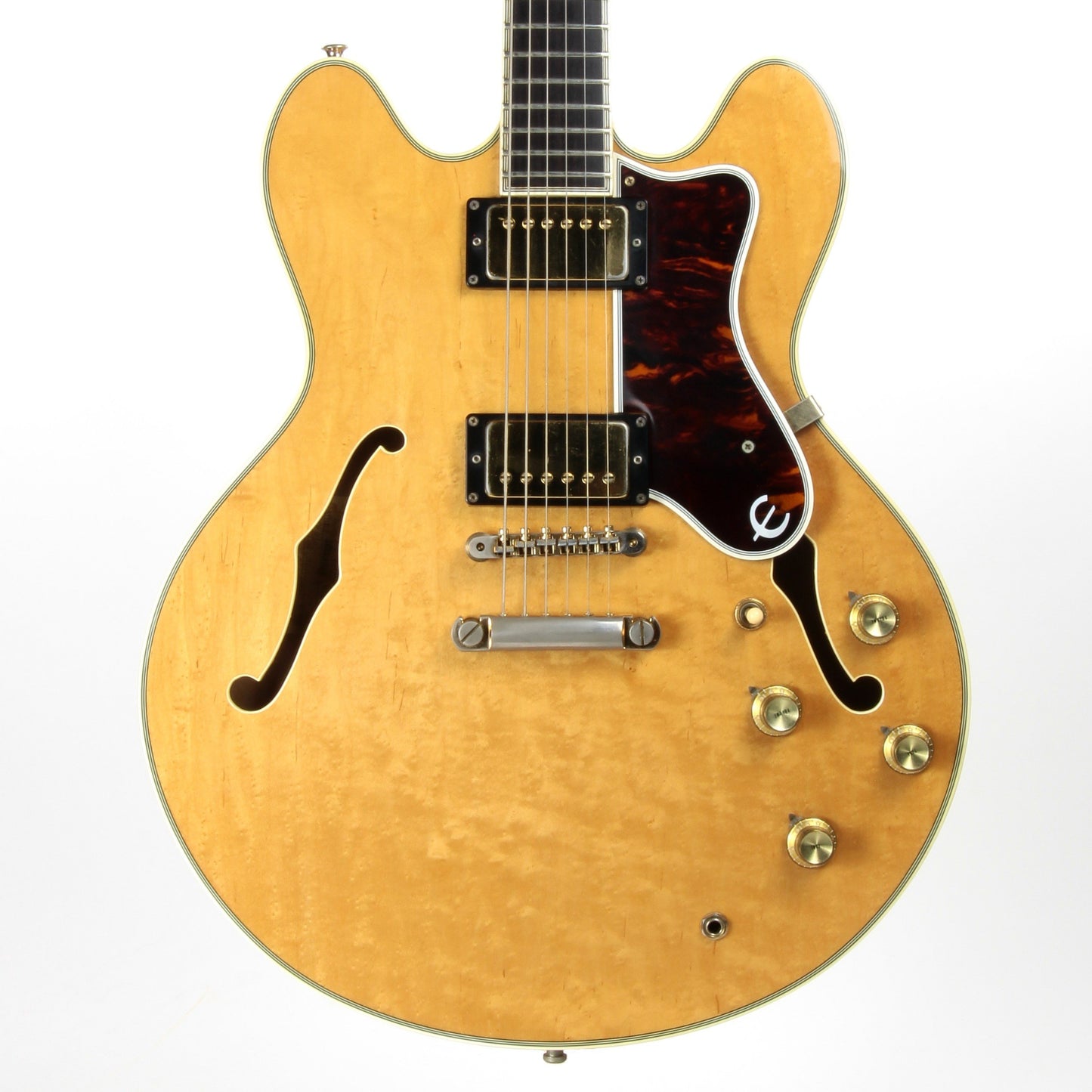 1985 Epiphone Japan Sheraton Matsumoku MIJ - Factory Gibson Case, Birdseye Maple, Natural Finish, Stop Tail, pre-elitist