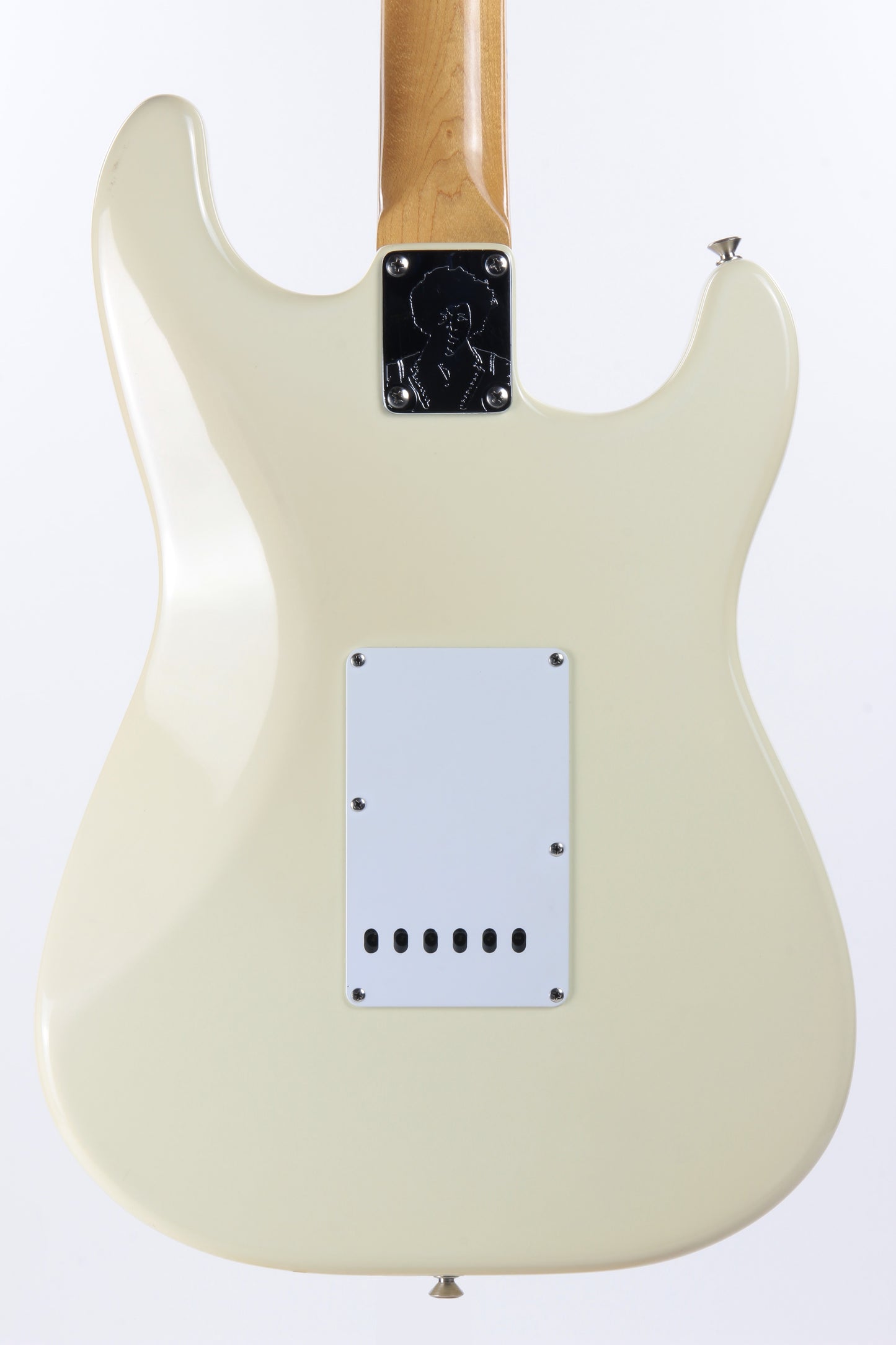 1997 Fender USA Jimi Hendrix Tribute '68 Stratocaster Artist Strat Olympic White American - Reverse, Maple CAP!