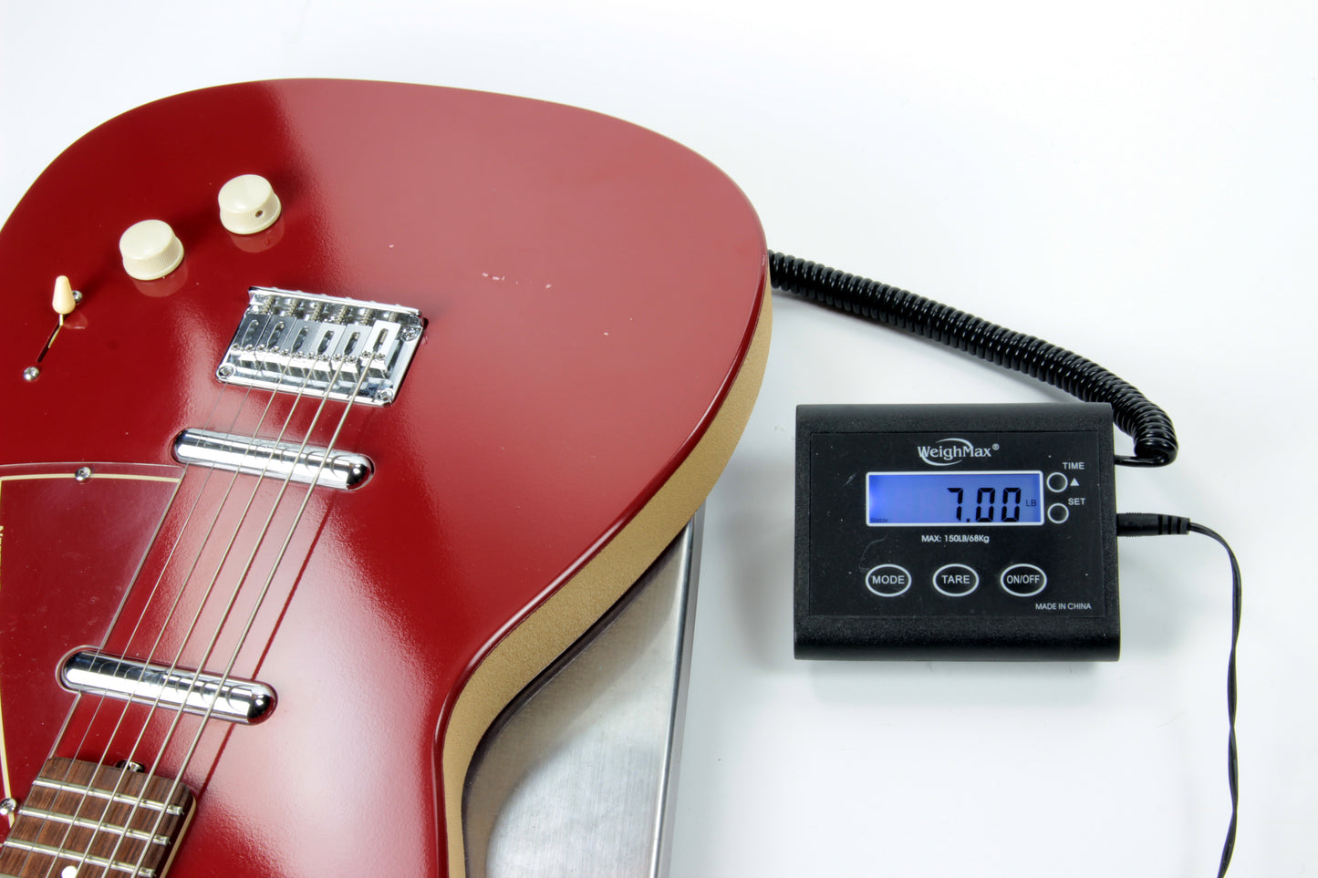 2005 Jerry Jones Neptune Baritone 6-String Guitar U-2 Single Cut Red 2 Pickup Model