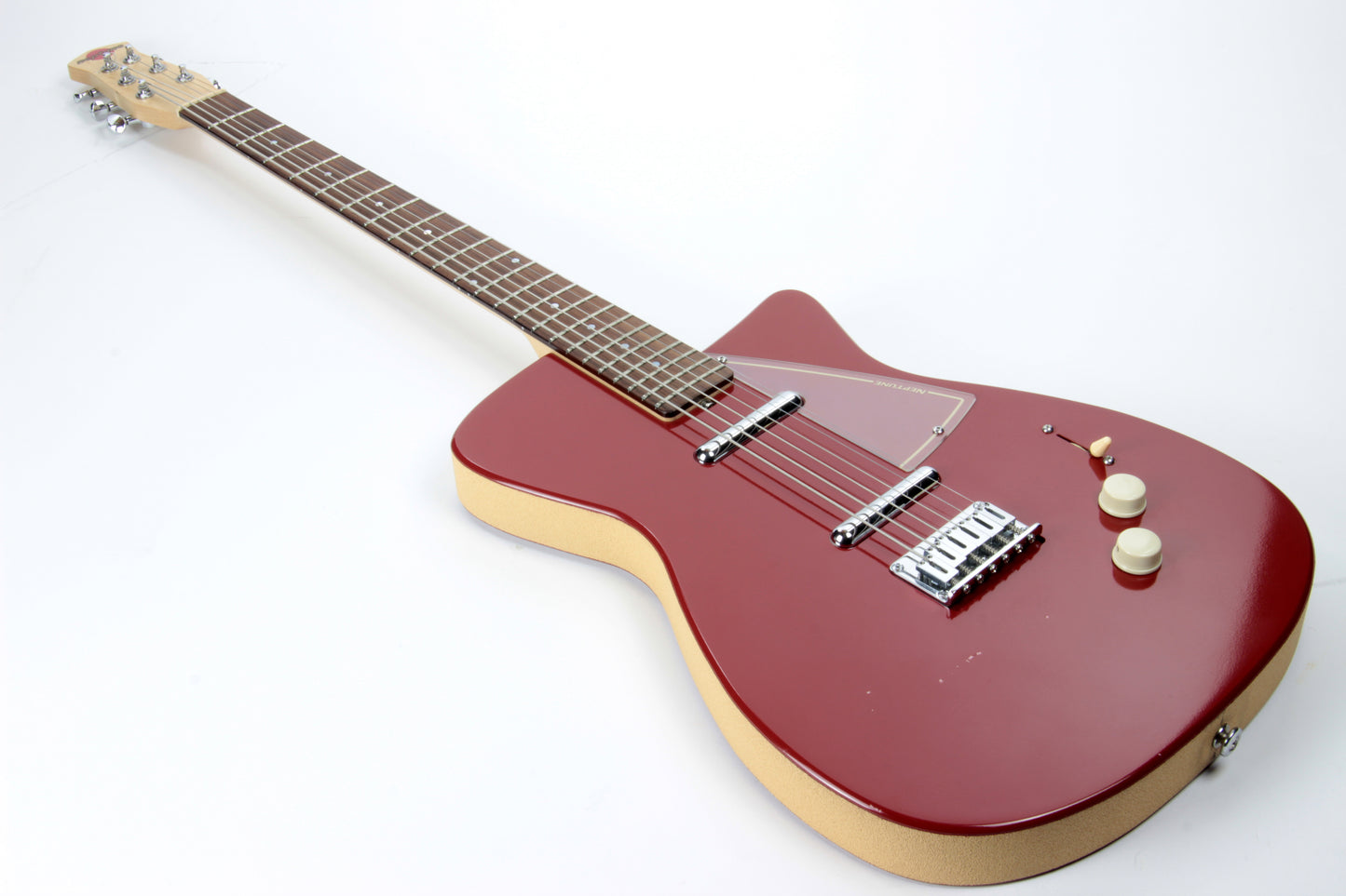 2005 Jerry Jones Neptune Baritone 6-String Guitar U-2 Single Cut Red 2 Pickup Model