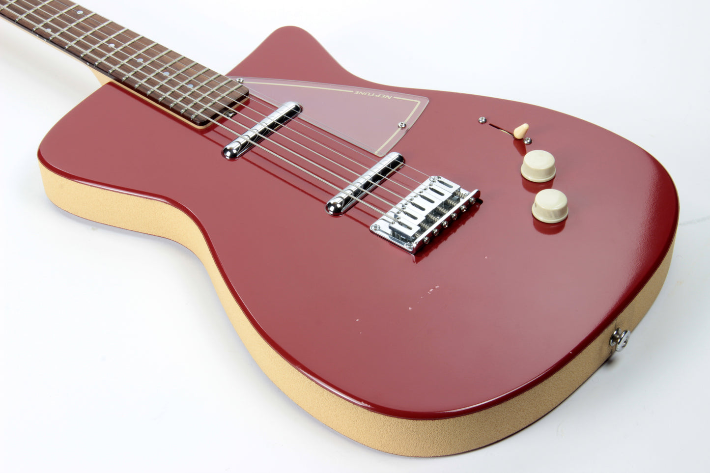 2005 Jerry Jones Neptune Baritone 6-String Guitar U-2 Single Cut Red 2 Pickup Model