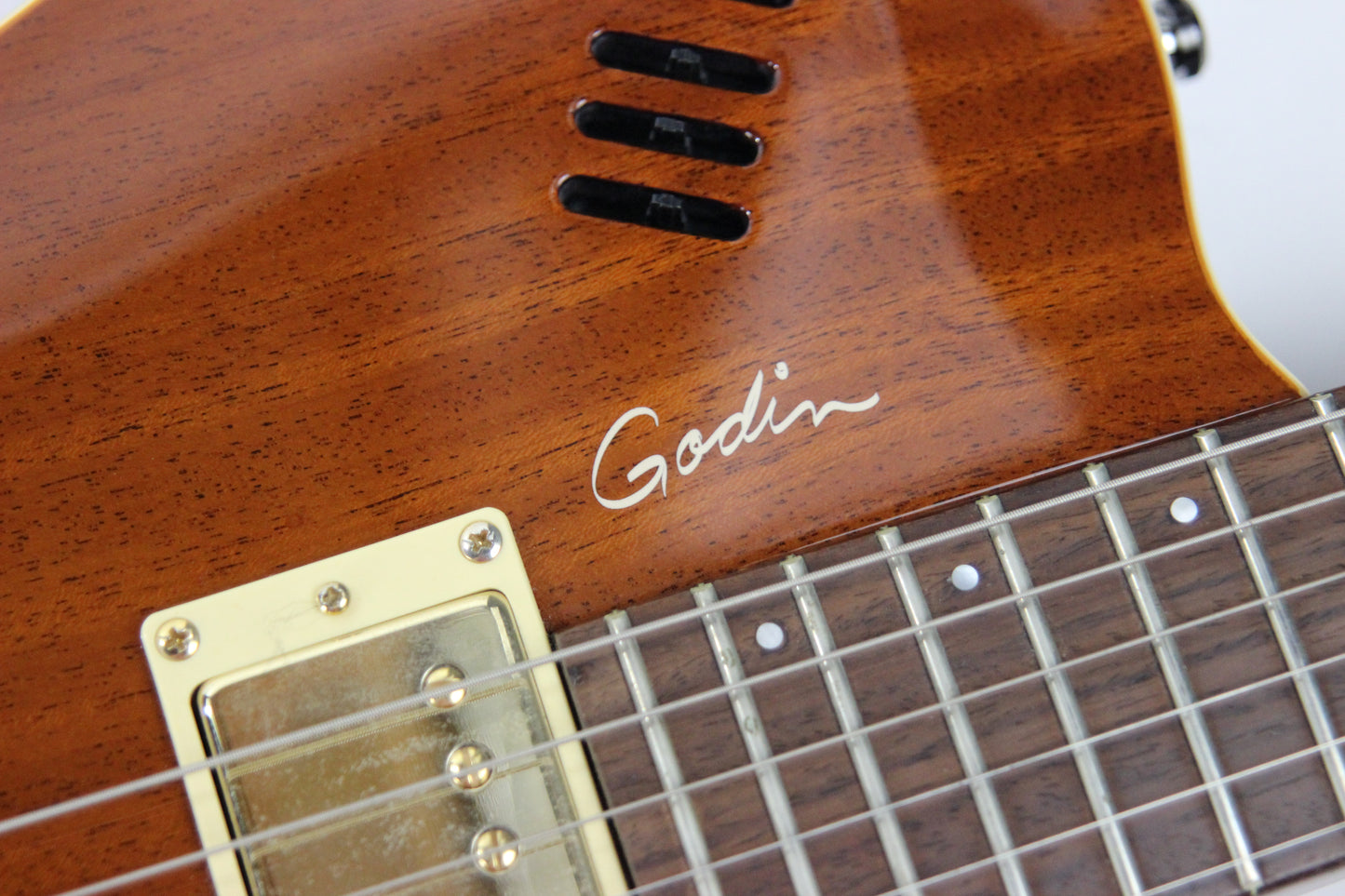 2004 Godin Montreal Two 2 Voice Acoustic Electric Semi-Hollow Guitar -- Solid Mahogany, Hybrid