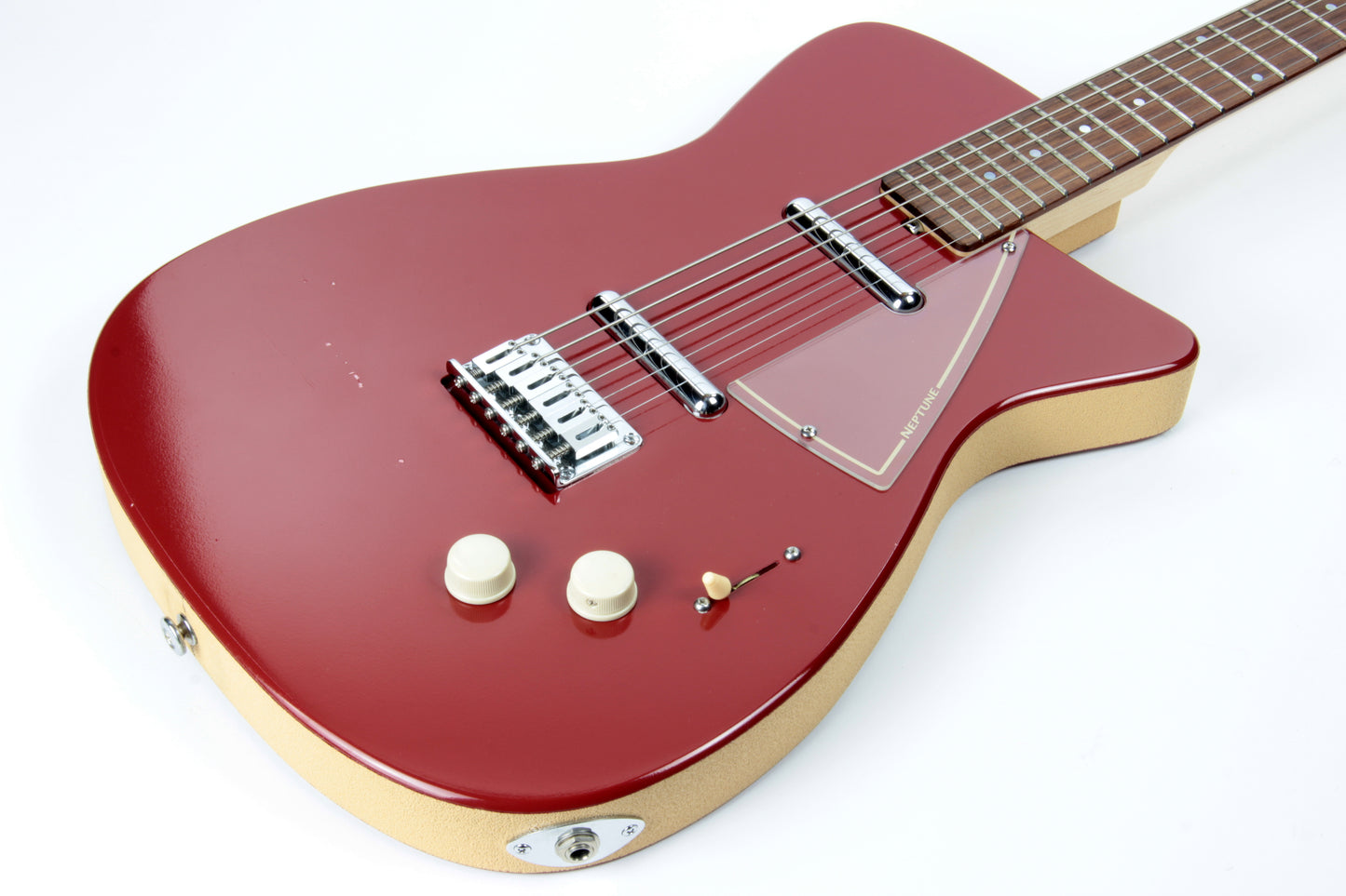 2005 Jerry Jones Neptune Baritone 6-String Guitar U-2 Single Cut Red 2 Pickup Model
