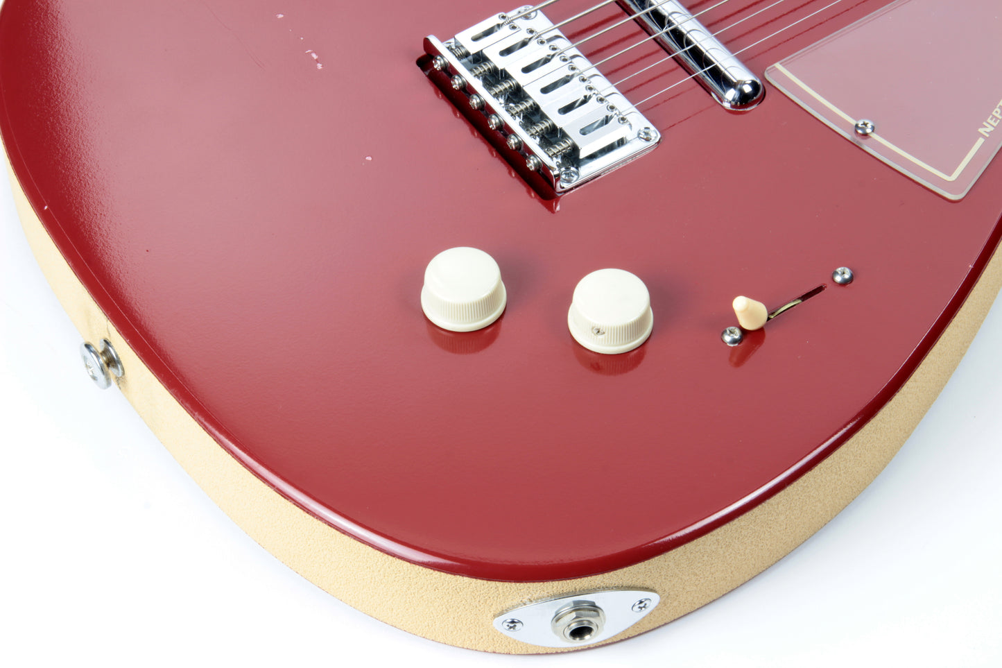2005 Jerry Jones Neptune Baritone 6-String Guitar U-2 Single Cut Red 2 Pickup Model