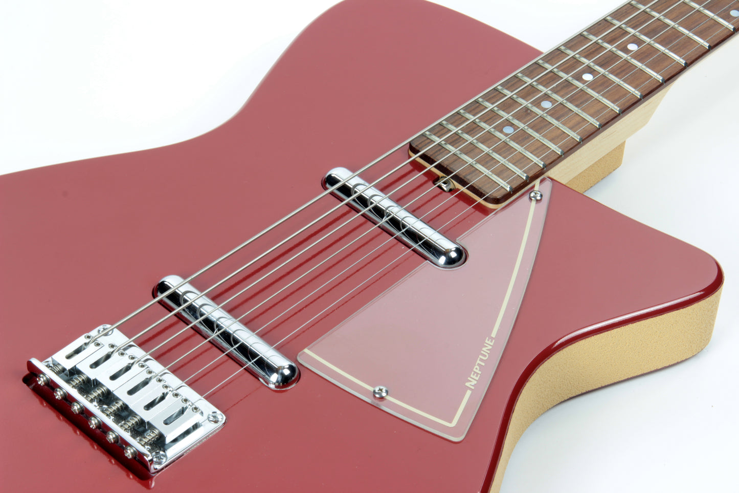 2005 Jerry Jones Neptune Baritone 6-String Guitar U-2 Single Cut Red 2 Pickup Model