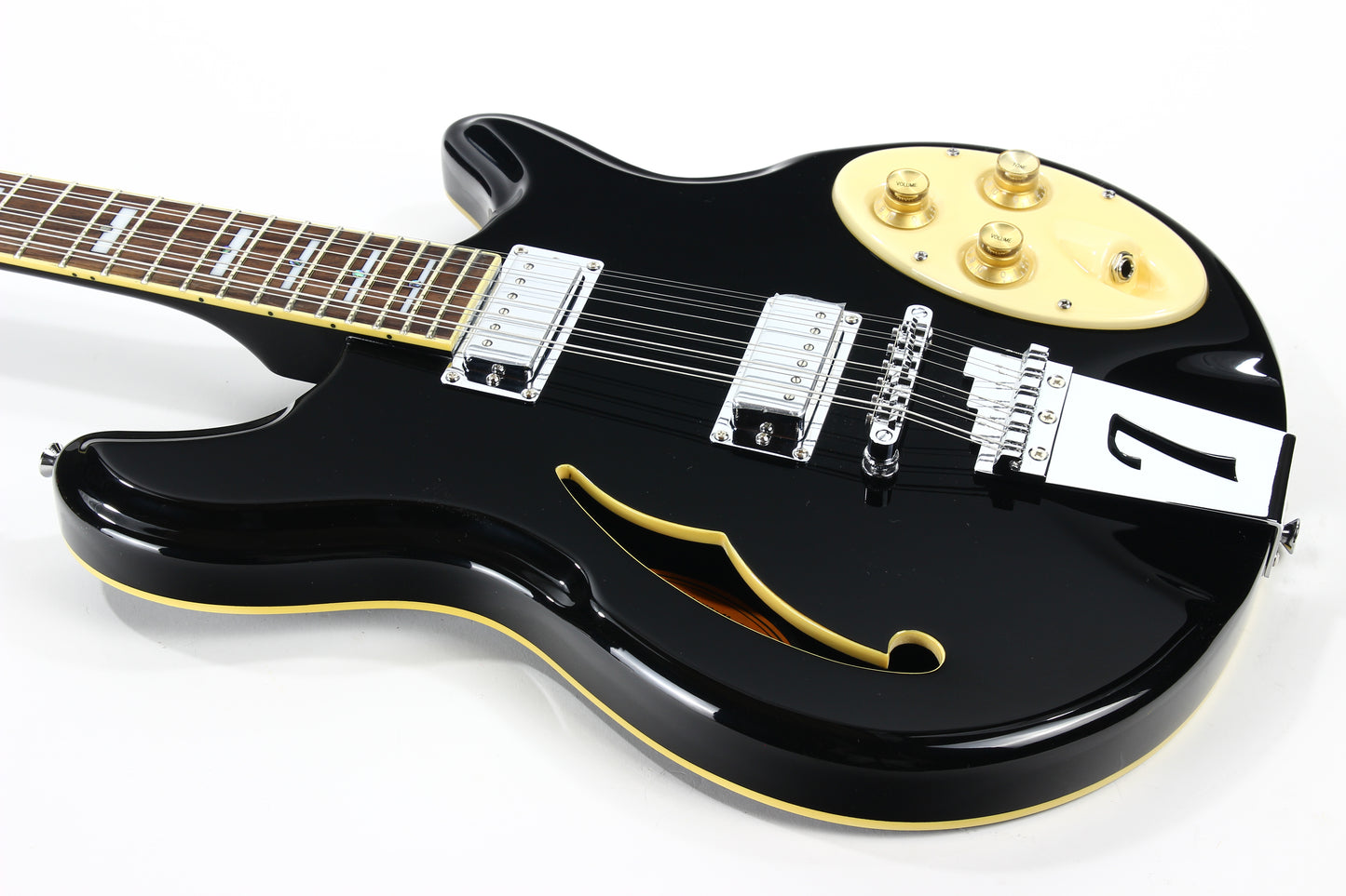 2012 Italia Rimini 12-String BLACK -- Semi Hollowbody Electric Guitar, Trev Wilkerson Design