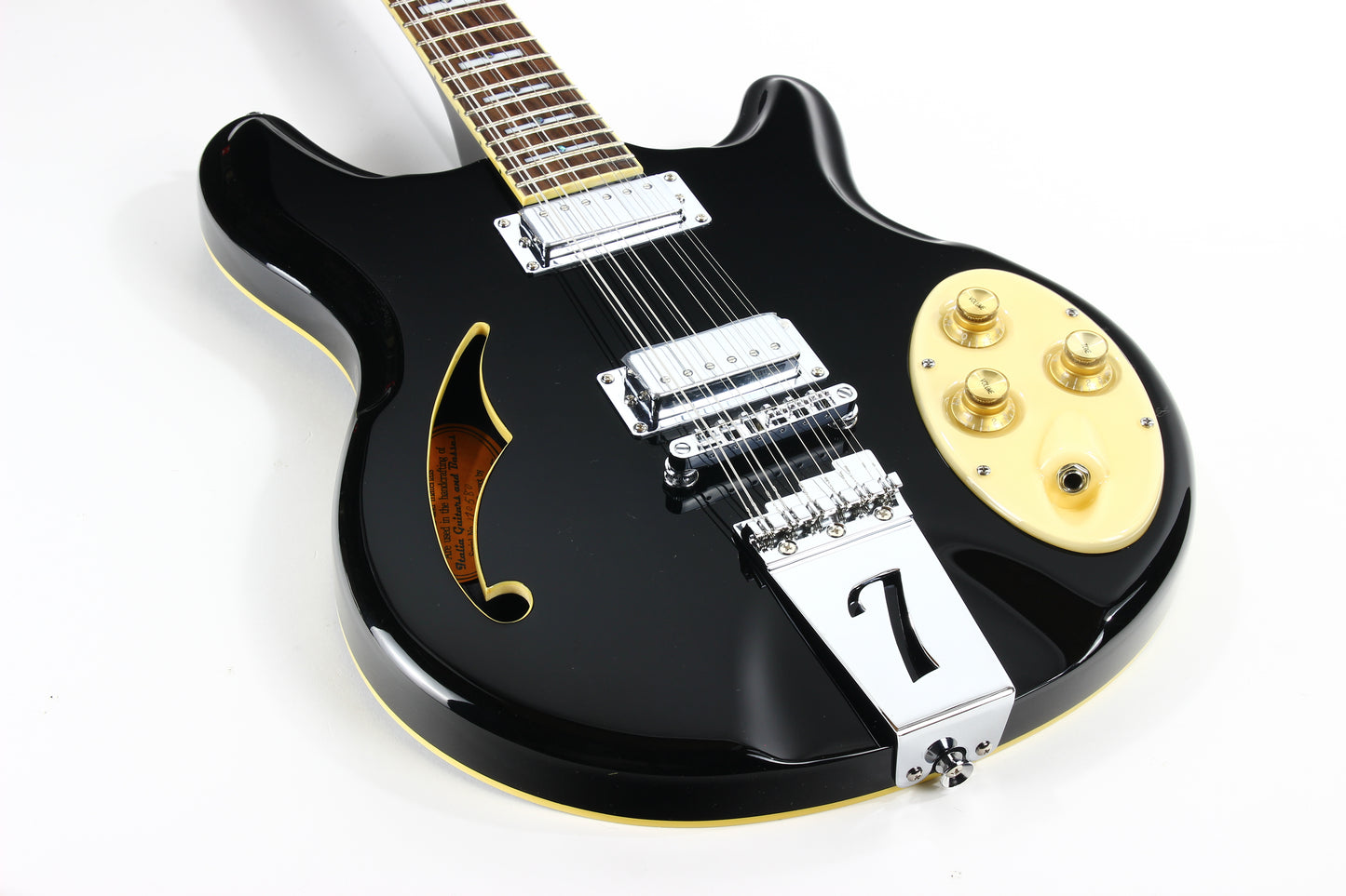2012 Italia Rimini 12-String BLACK -- Semi Hollowbody Electric Guitar, Trev Wilkerson Design