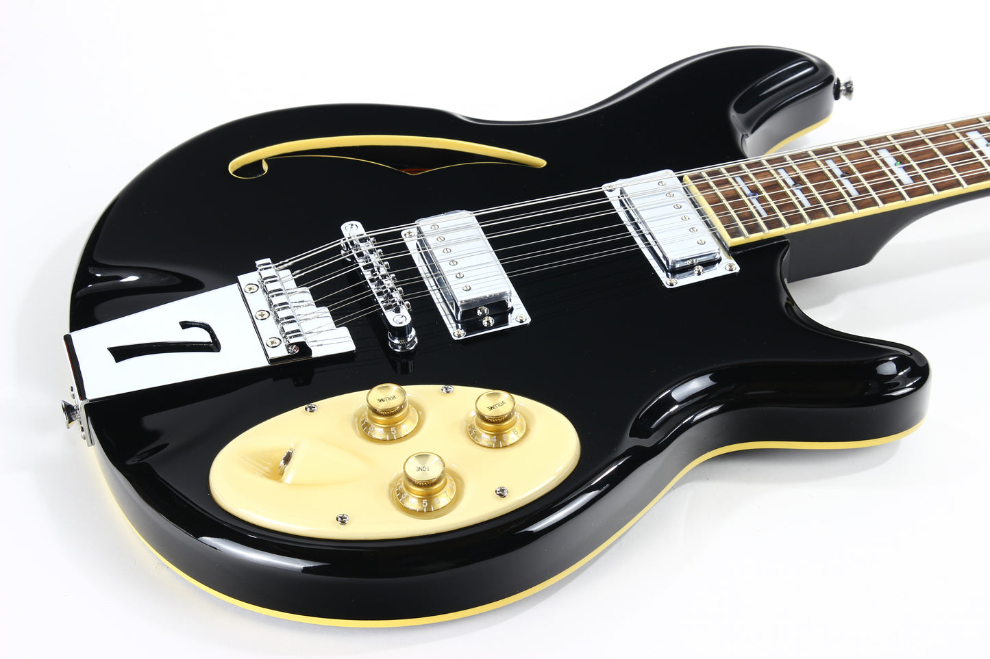 2012 Italia Rimini 12-String BLACK -- Semi Hollowbody Electric Guitar, Trev Wilkerson Design