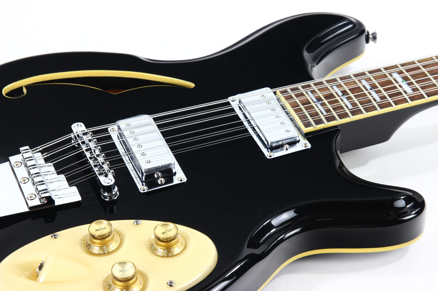 2012 Italia Rimini 12-String BLACK -- Semi Hollowbody Electric Guitar, Trev Wilkerson Design