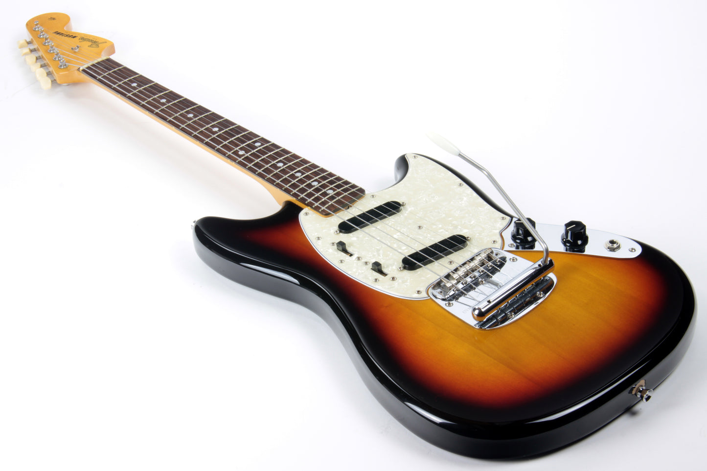 2015 Fender Japan MIJ '65 Mustang Sunburst - Chunky Neck, 1965 Reissue, MG65 Slab Board