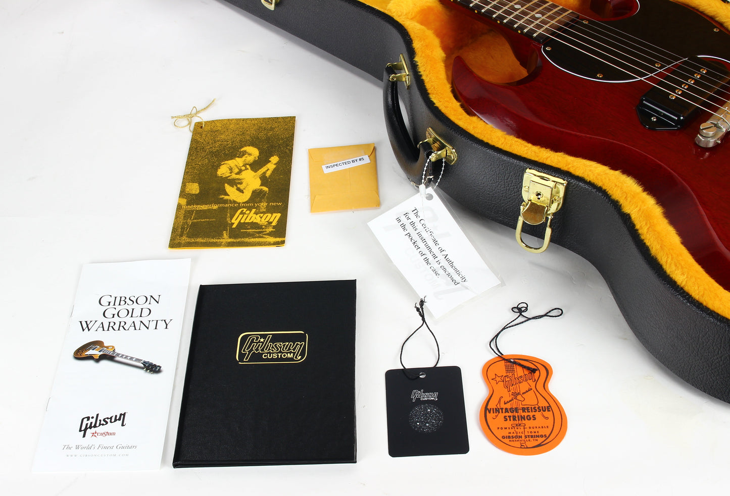 2021 Gibson Custom Shop '63 SG Junior Reissue Jr. Lightning Bar 1963 Wraparound, Cherry, Big Neck, P-90 Pickup