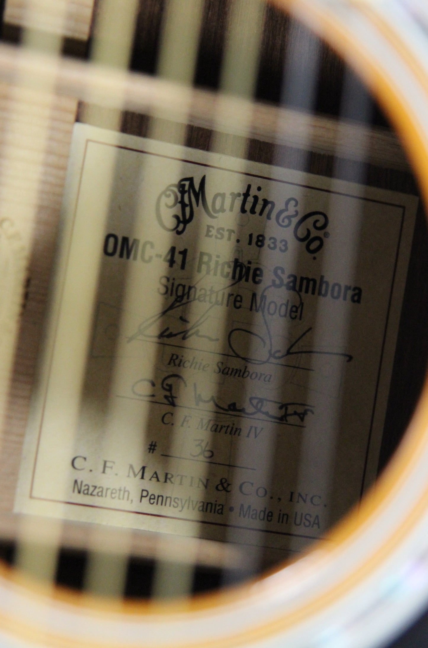 2006 Martin OMC-41 Richie Sambora Signature 6-String Madagascar Rosewood Acoustic Guitar - om45 om42 signed label