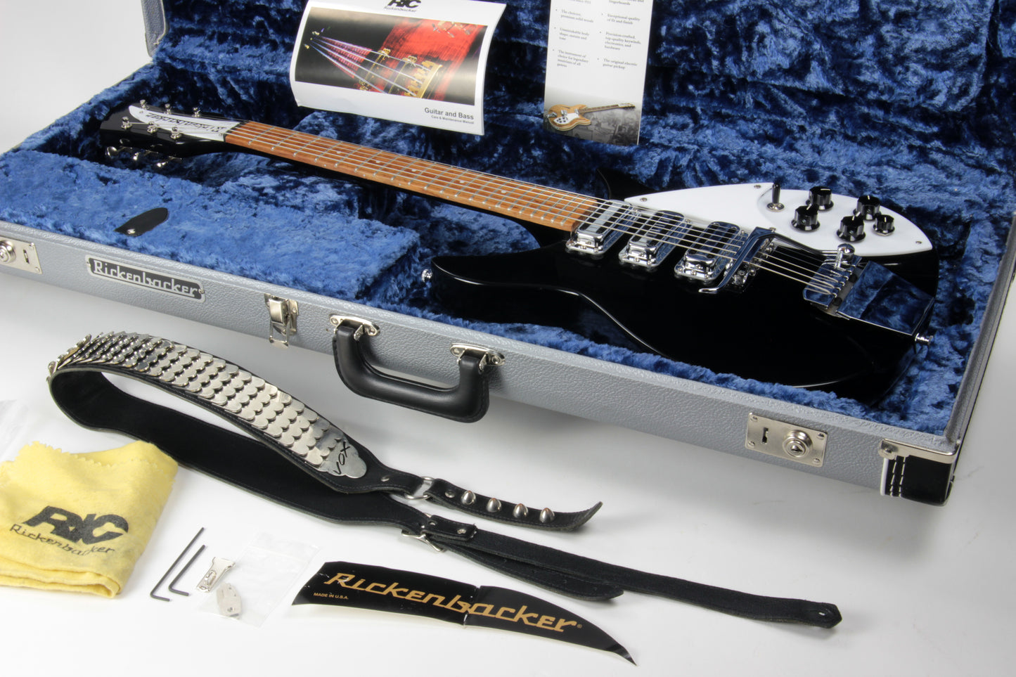 2016 Rickenbacker 325c64 Miami 325 Jetglo Black VOX Python Strap John Lennon!