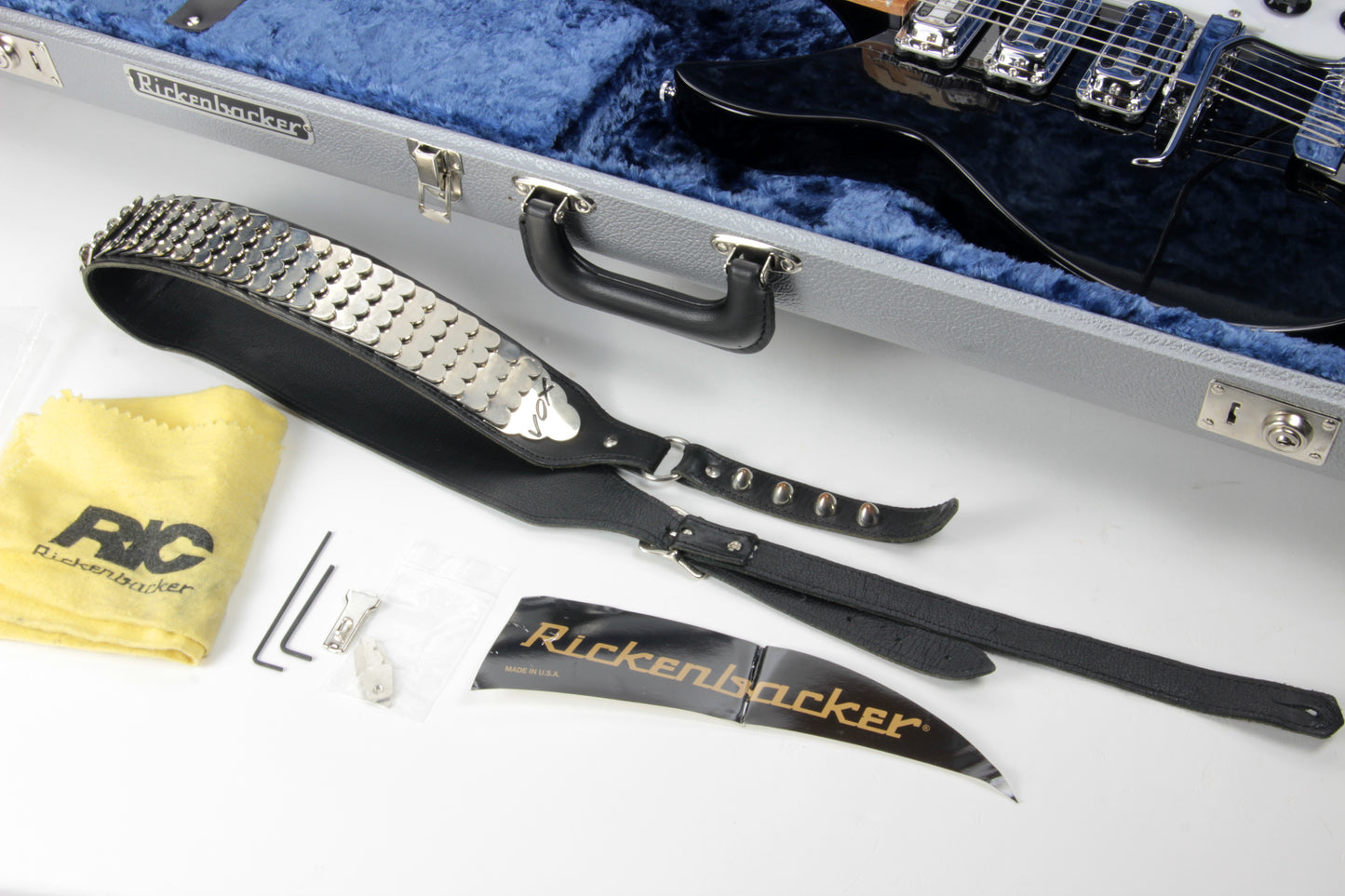 2016 Rickenbacker 325c64 Miami 325 Jetglo Black VOX Python Strap John Lennon!