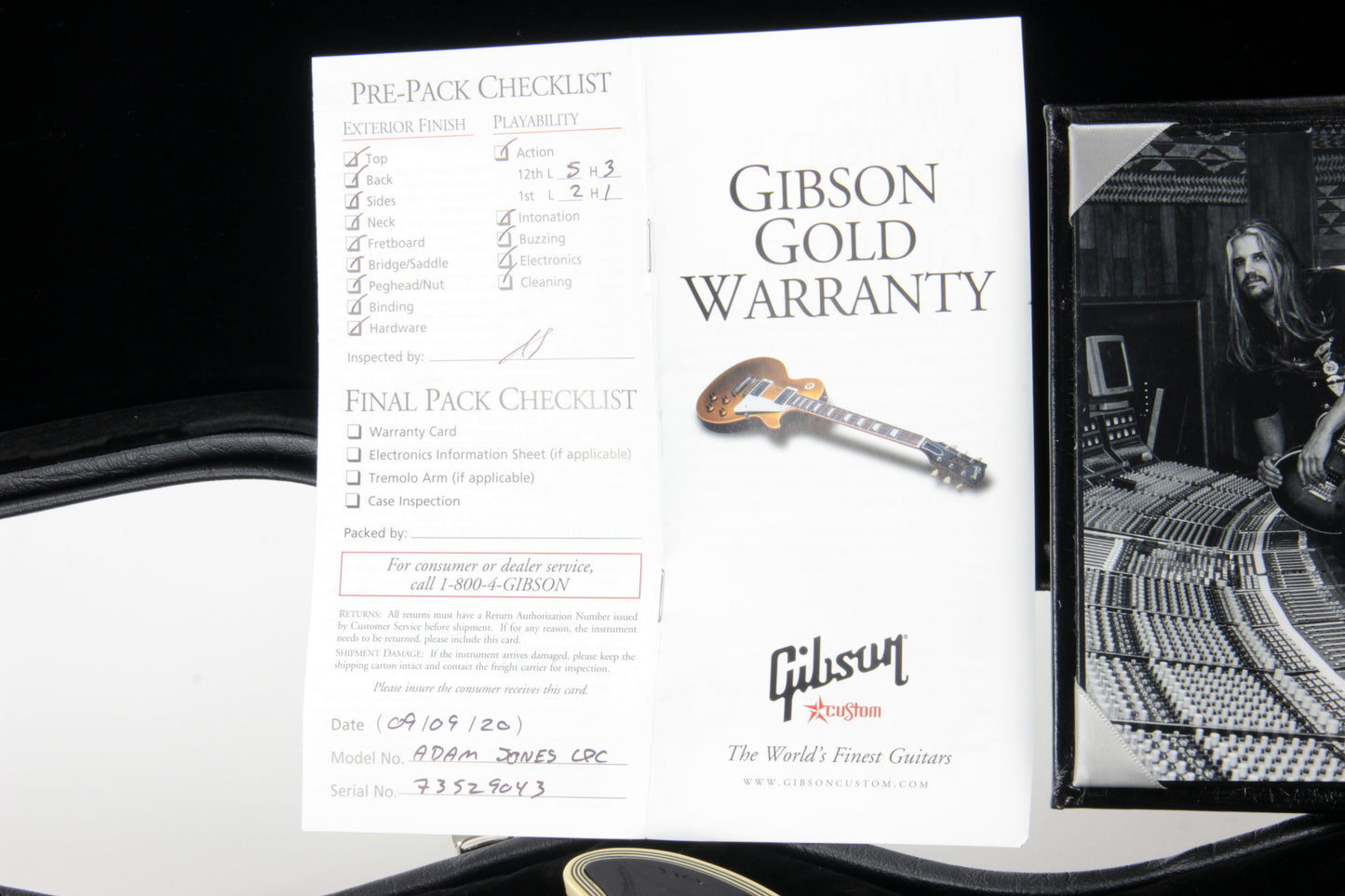 2020 Gibson Custom Shop VOS ADAM JONES 1979 Les Paul Silverburst Signature Model