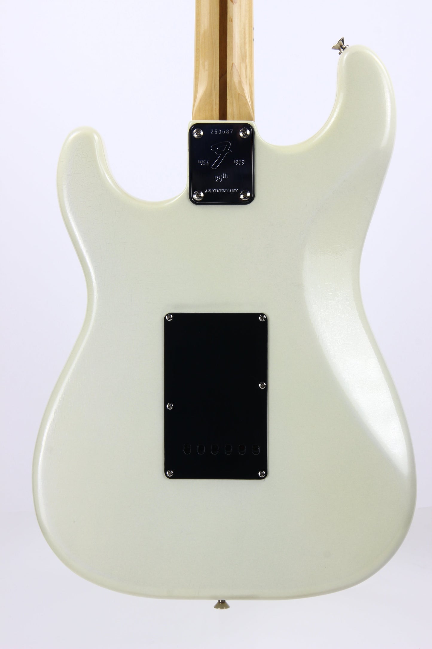 NOS! 1979 Fender 25th Silver Anniversary Stratocaster in WHITE PEARLESCENT! Original BOX, Paperwork etc!