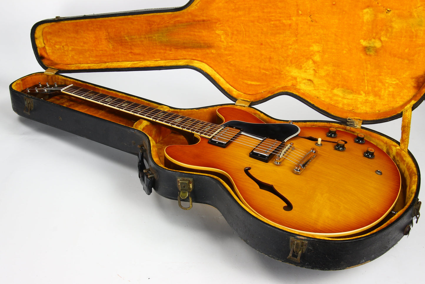 1965 Gibson ES-335 TD w/ Original Case - WIDE 1964 NUT, 2 PAT # PAF's, No Breaks!