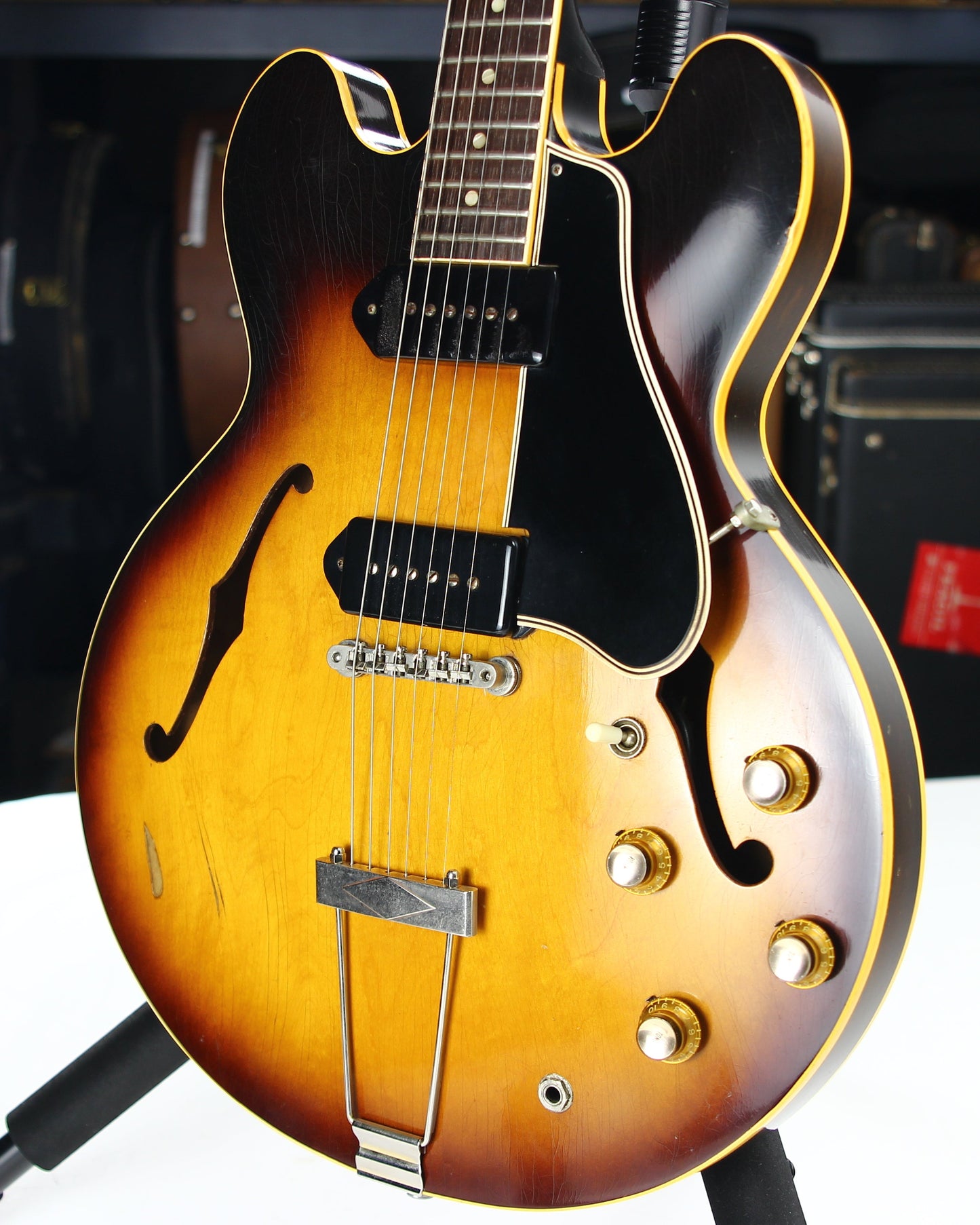 1961 Gibson ES-330 TD Sunburst Dot Neck Vintage Thinline Electric Guitar - Brown Lifton Case, 2 P90 Pickups! es335