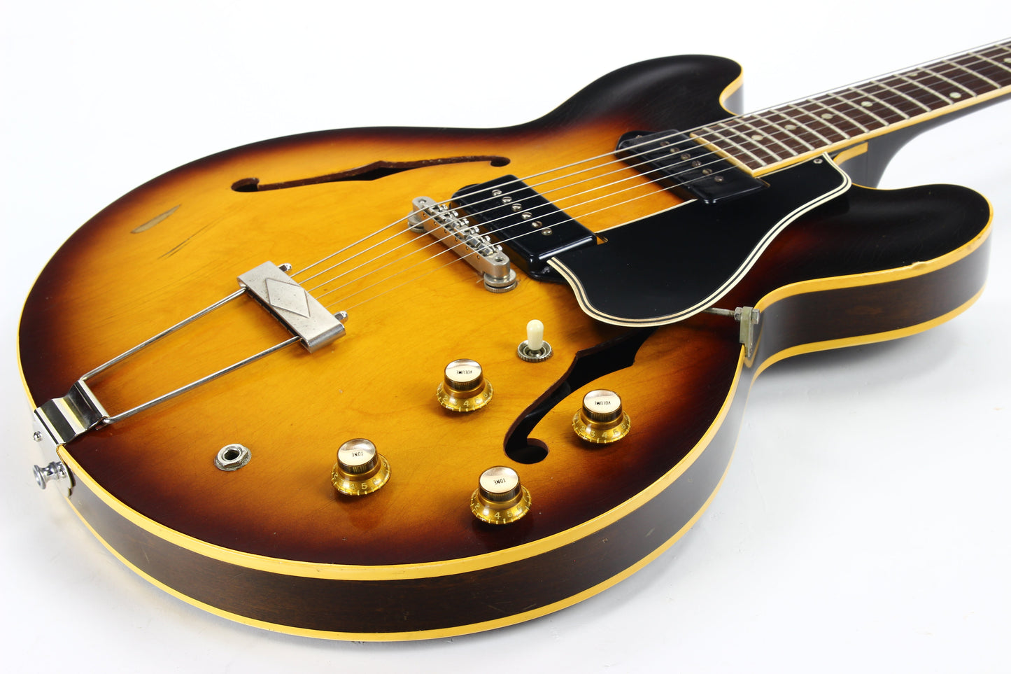 1961 Gibson ES-330 TD Sunburst Dot Neck Vintage Thinline Electric Guitar - Brown Lifton Case, 2 P90 Pickups! es335