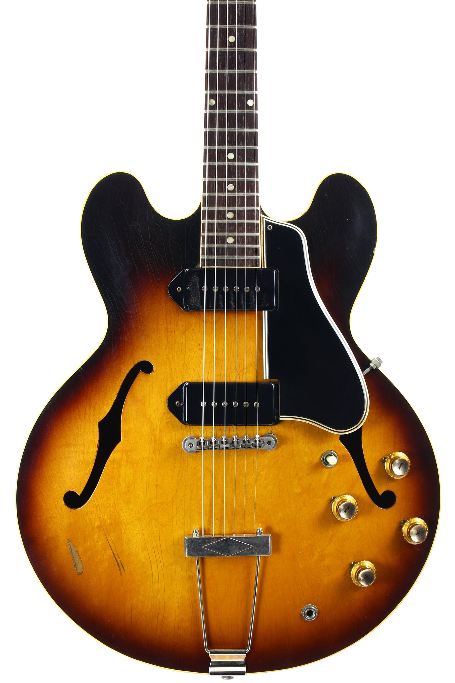 1961 Gibson ES-330 TD Sunburst Dot Neck Vintage Thinline Electric Guitar - Brown Lifton Case, 2 P90 Pickups! es335