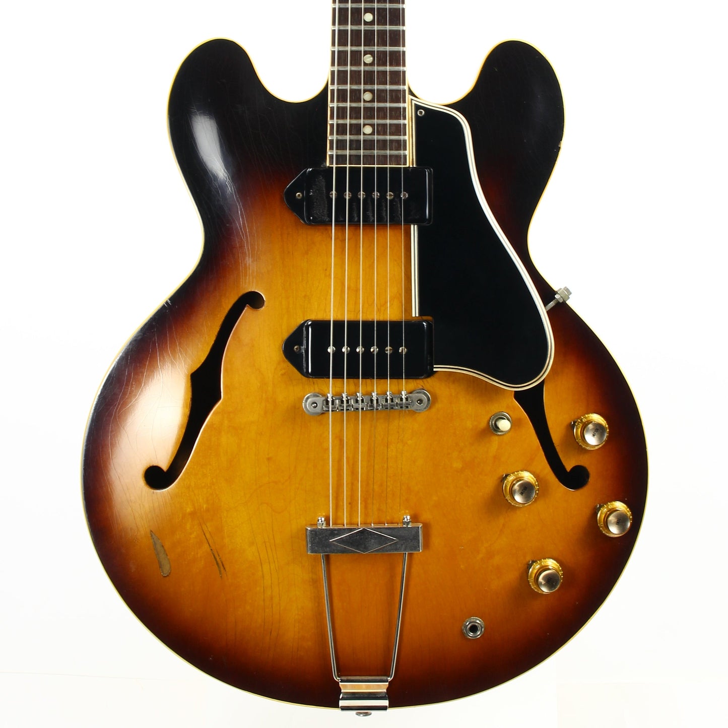 1961 Gibson ES-330 TD Sunburst Dot Neck Vintage Thinline Electric Guitar - Brown Lifton Case, 2 P90 Pickups! es335