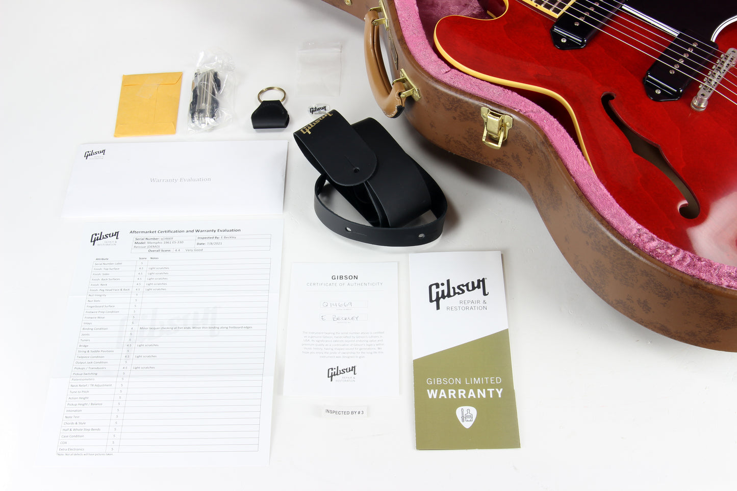 2019 Gibson Custom Shop Memphis 1961 ES-330 Cherry VOS Reissue - Dot Neck, Demo, Historic, MHS P90's '61