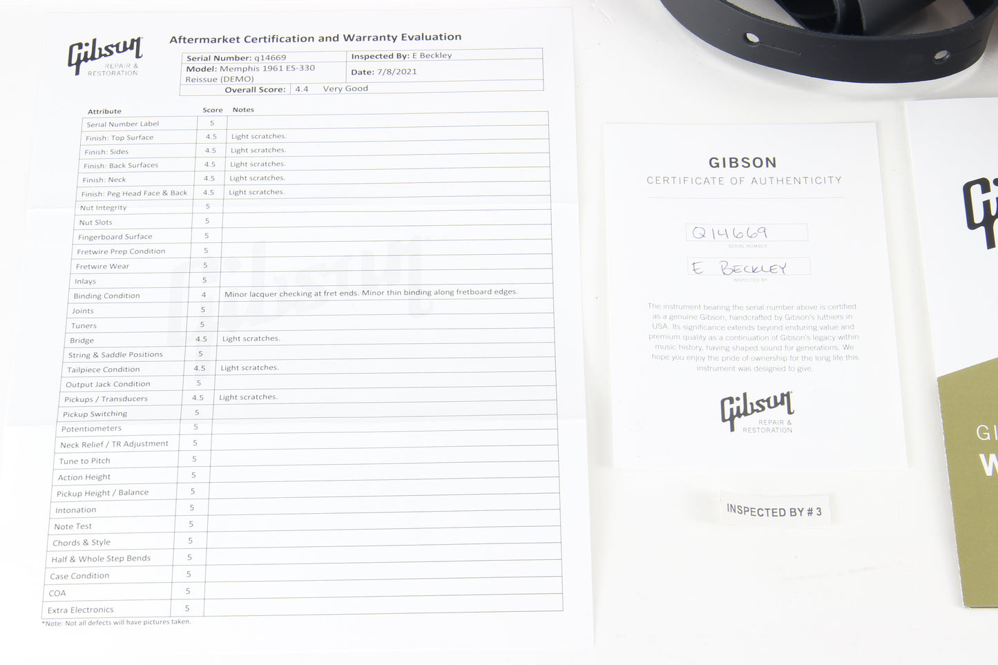 2019 Gibson Custom Shop Memphis 1961 ES-330 Cherry VOS Reissue - Dot Neck, Demo, Historic, MHS P90's '61