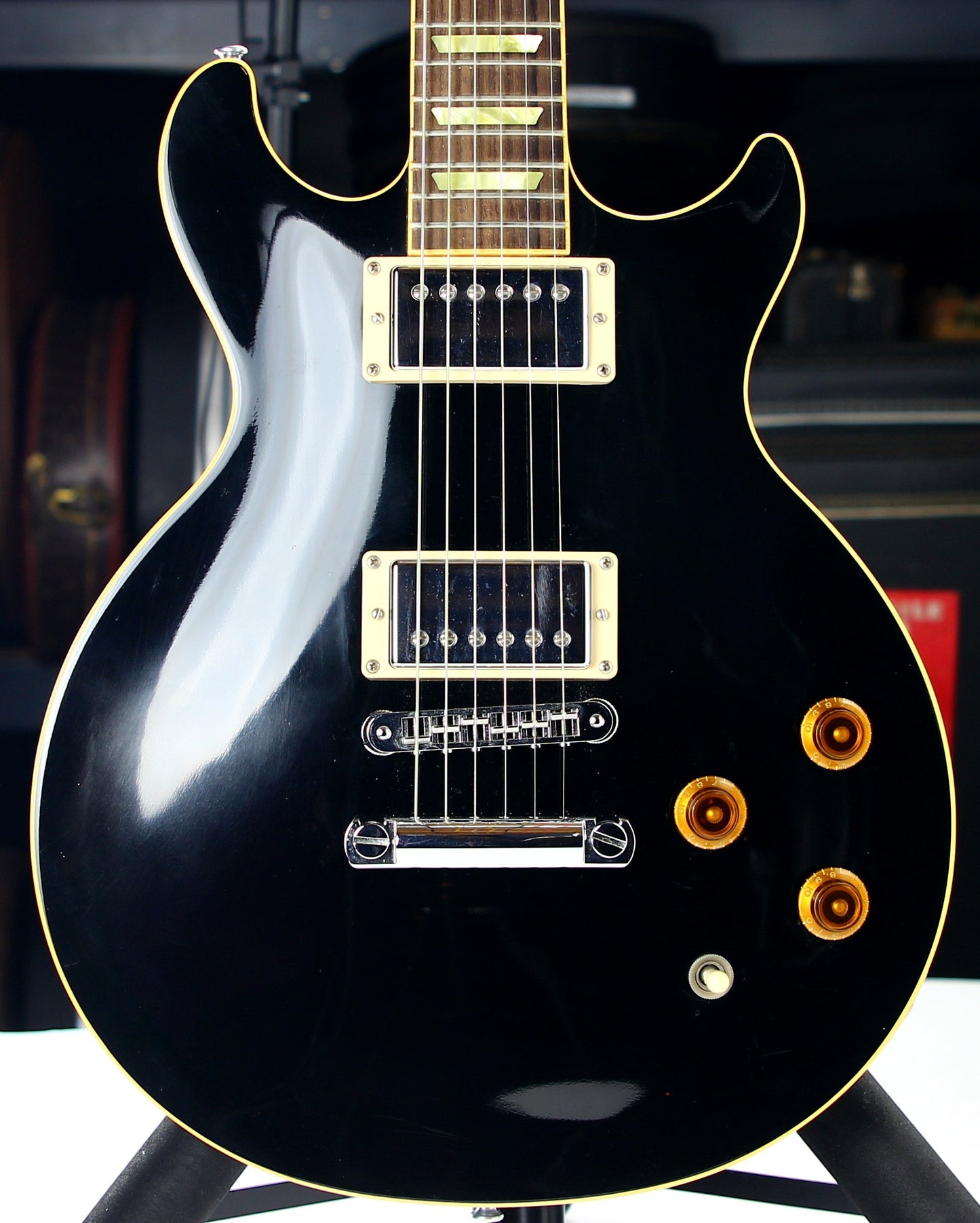 2007 Gibson USA Les Paul Standard DC Double Cutaway Plain Top - Ebony Black, Bound Neck & Body!