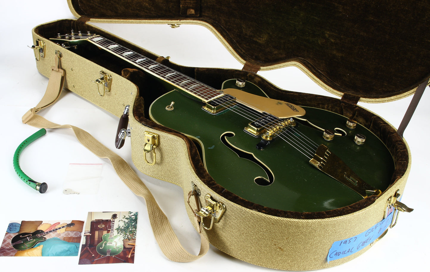 1957 Gretsch 6196 Country Club CADILLAC GREEN - Dearmond Pickups, white falcon size hollowbody guitar