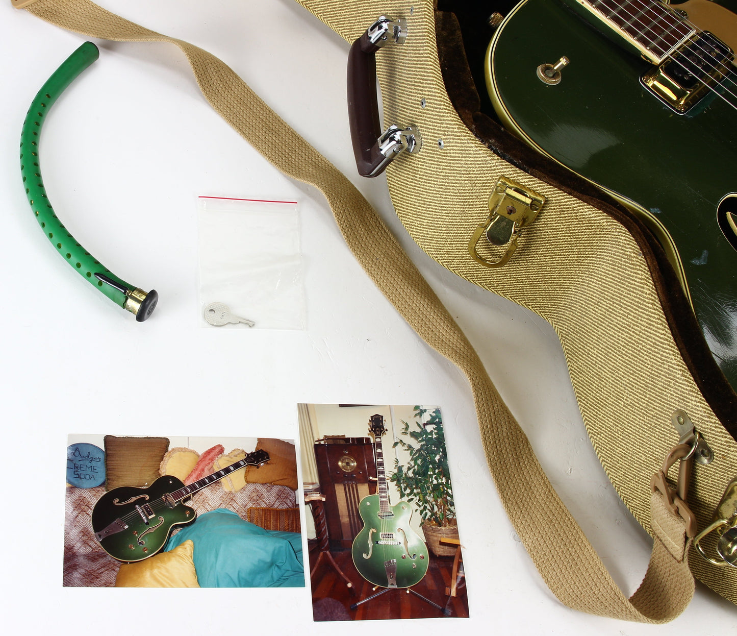 1957 Gretsch 6196 Country Club CADILLAC GREEN - Dearmond Pickups, white falcon size hollowbody guitar