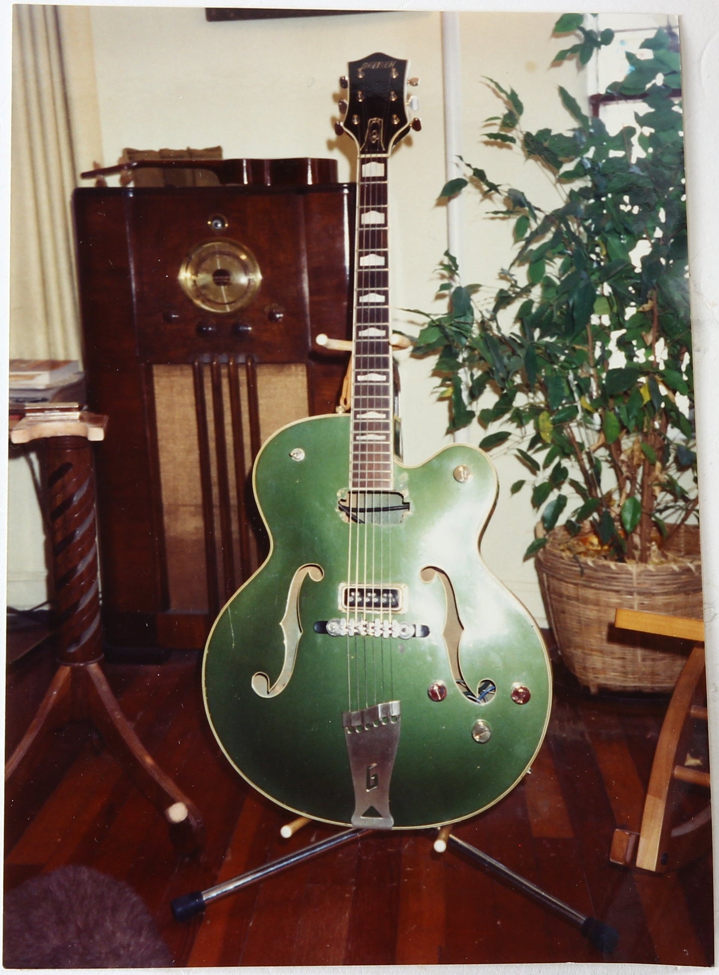 1957 Gretsch 6196 Country Club CADILLAC GREEN - Dearmond Pickups, white falcon size hollowbody guitar