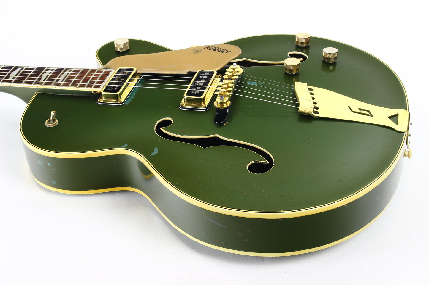 1957 Gretsch 6196 Country Club CADILLAC GREEN - Dearmond Pickups, white falcon size hollowbody guitar
