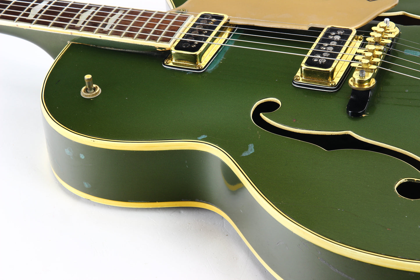 1957 Gretsch 6196 Country Club CADILLAC GREEN - Dearmond Pickups, white falcon size hollowbody guitar