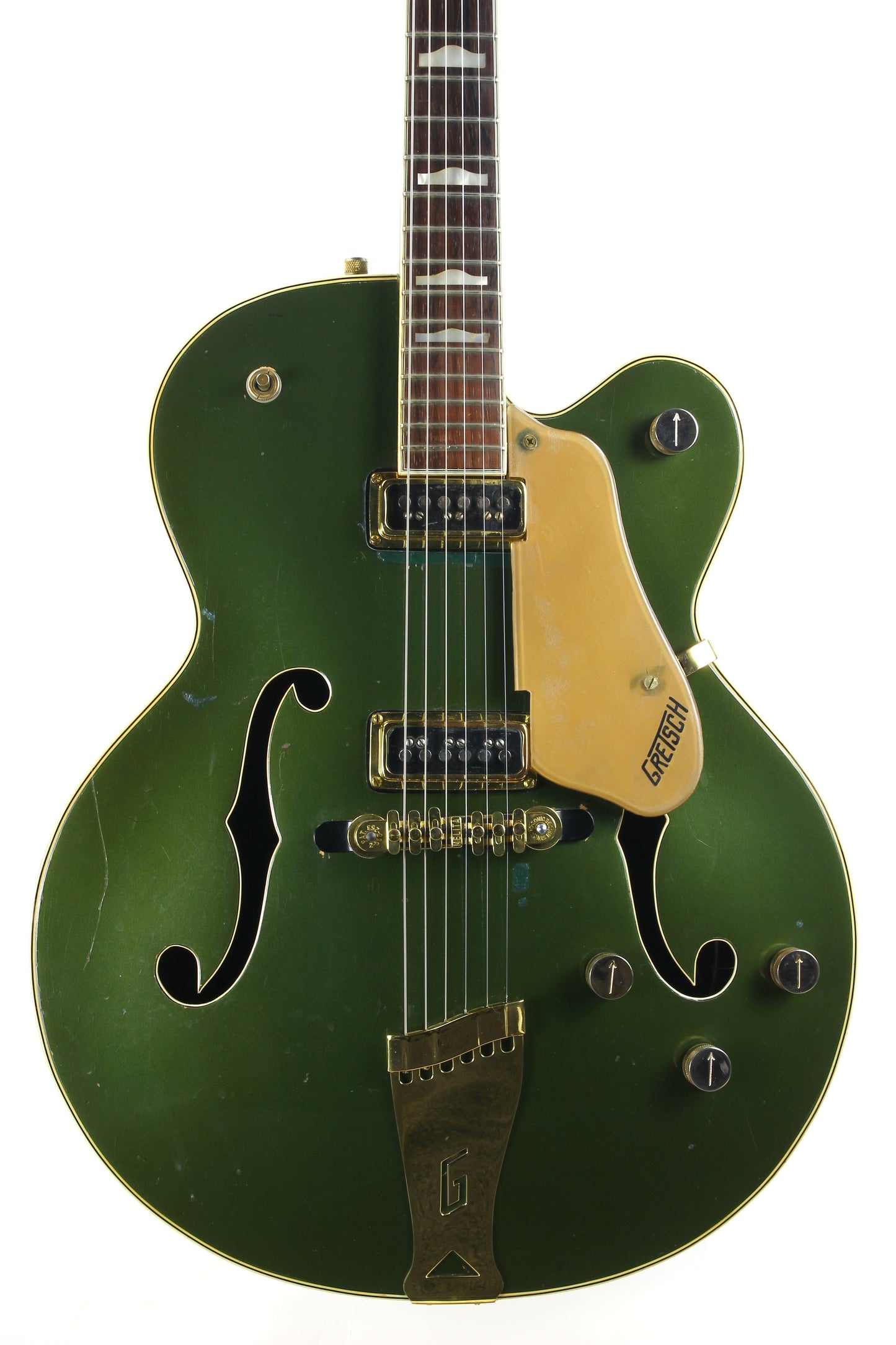 1957 Gretsch 6196 Country Club CADILLAC GREEN - Dearmond Pickups, white falcon size hollowbody guitar