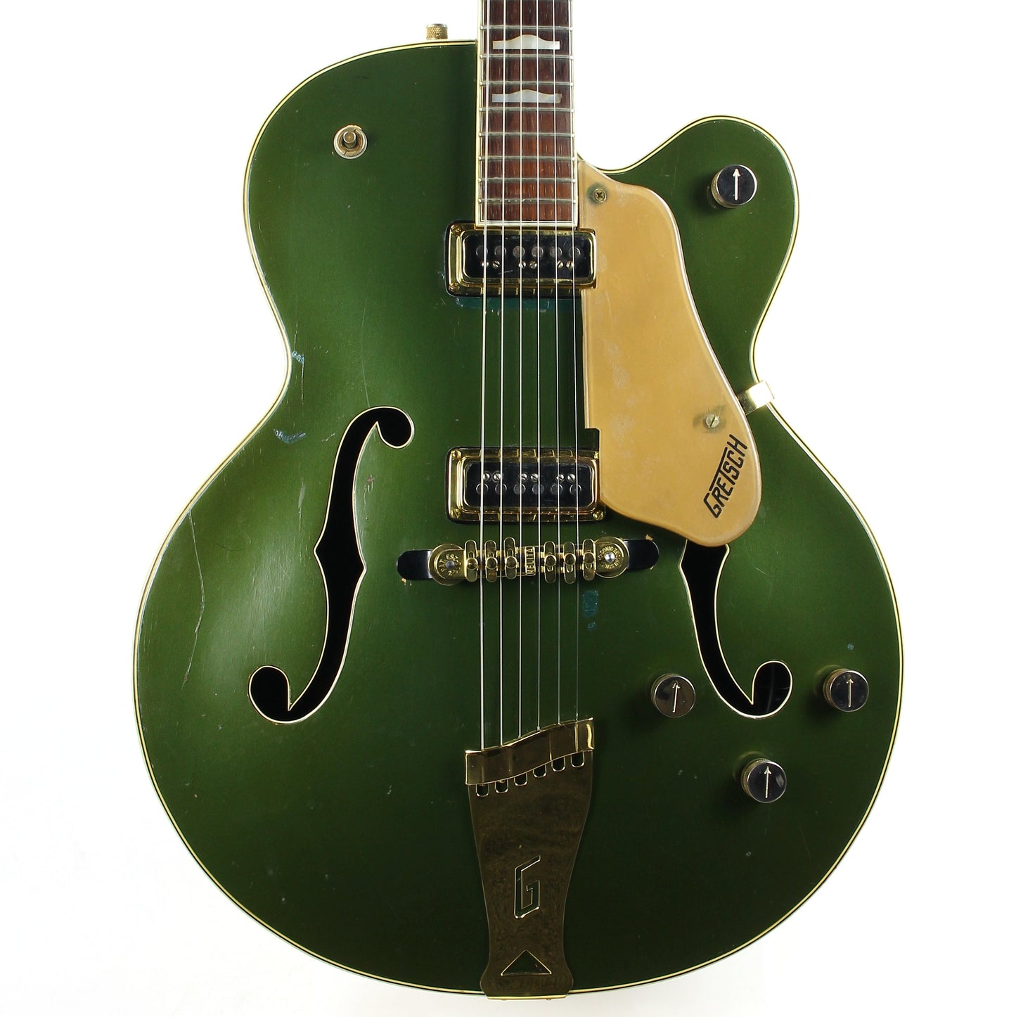 1957 Gretsch 6196 Country Club CADILLAC GREEN - Dearmond Pickups, white falcon size hollowbody guitar