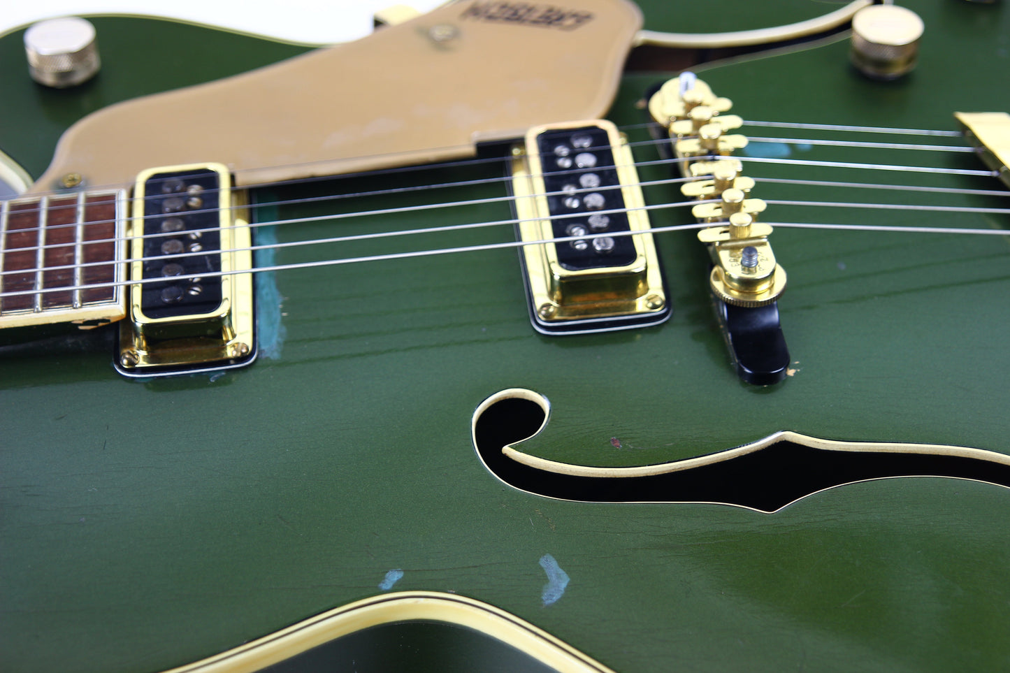 1957 Gretsch 6196 Country Club CADILLAC GREEN - Dearmond Pickups, white falcon size hollowbody guitar