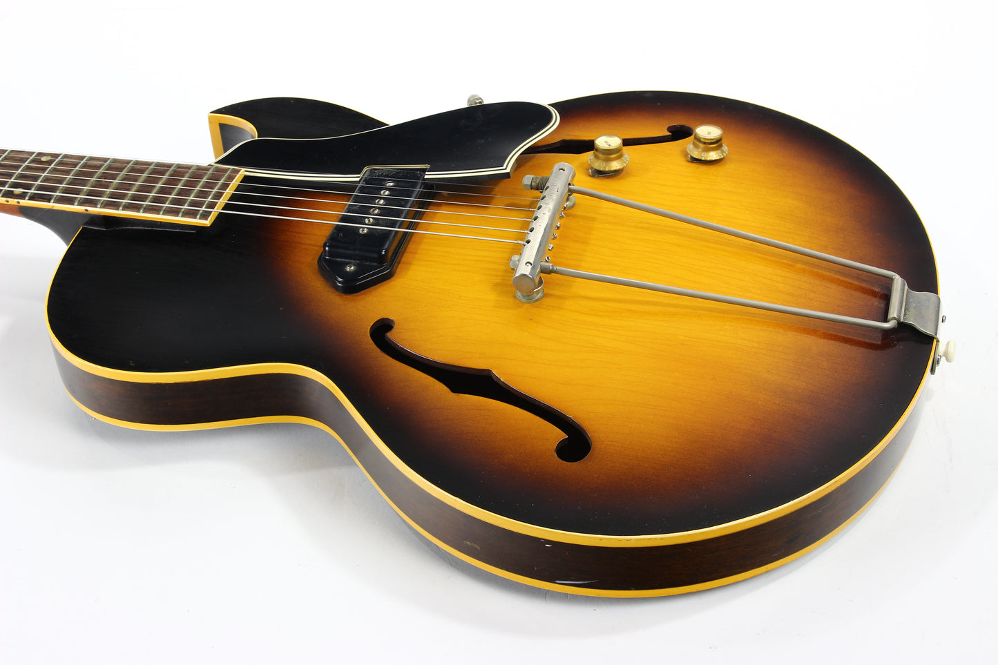 1957 Gibson ES-225T Vintage Thinline Electric Guitar - Sunburst, P-90, 1950’s, NO BREAKS!