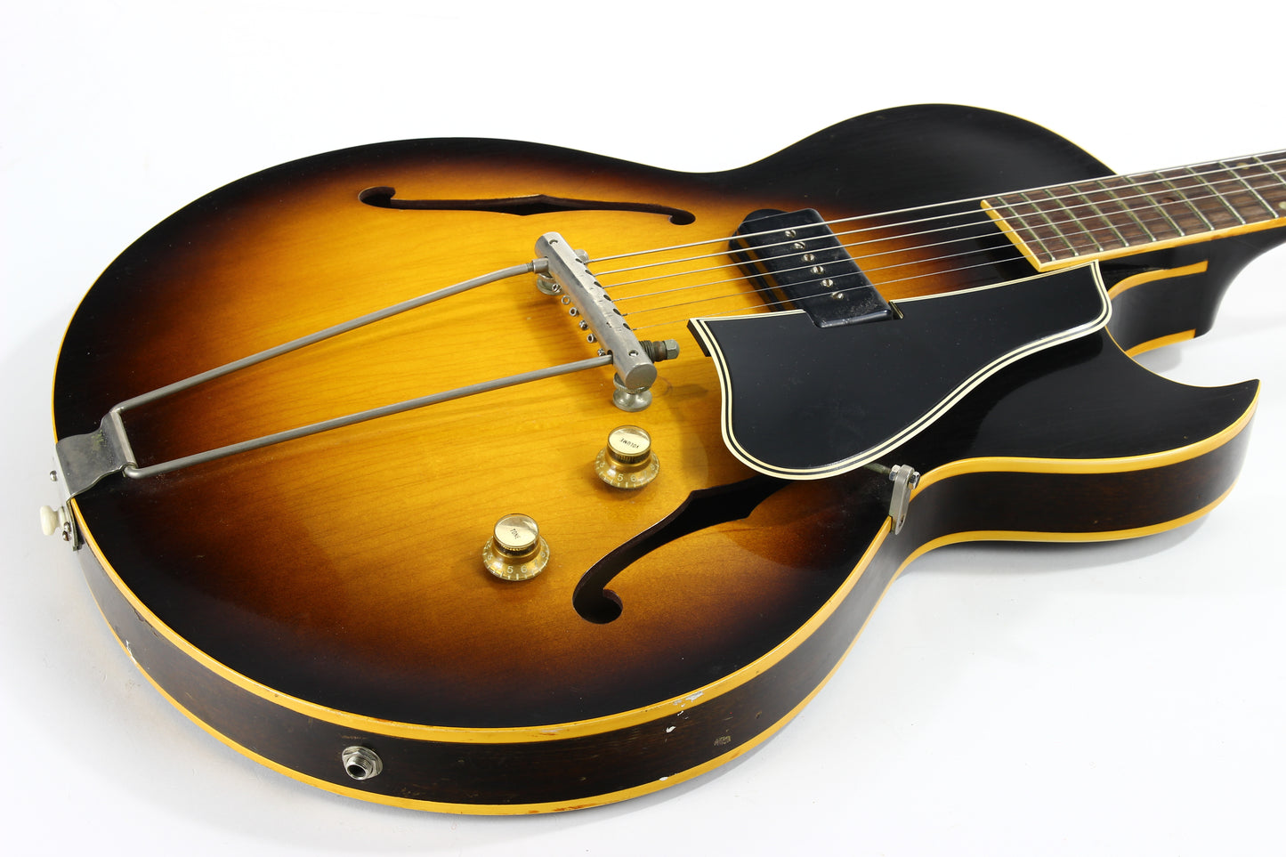 1957 Gibson ES-225T Vintage Thinline Electric Guitar - Sunburst, P-90, 1950’s, NO BREAKS!