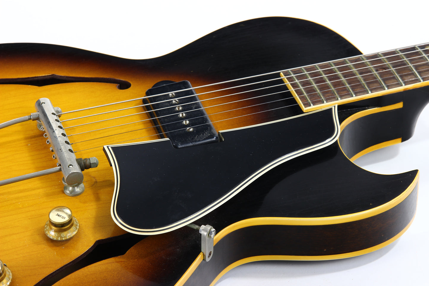 1957 Gibson ES-225T Vintage Thinline Electric Guitar - Sunburst, P-90, 1950’s, NO BREAKS!