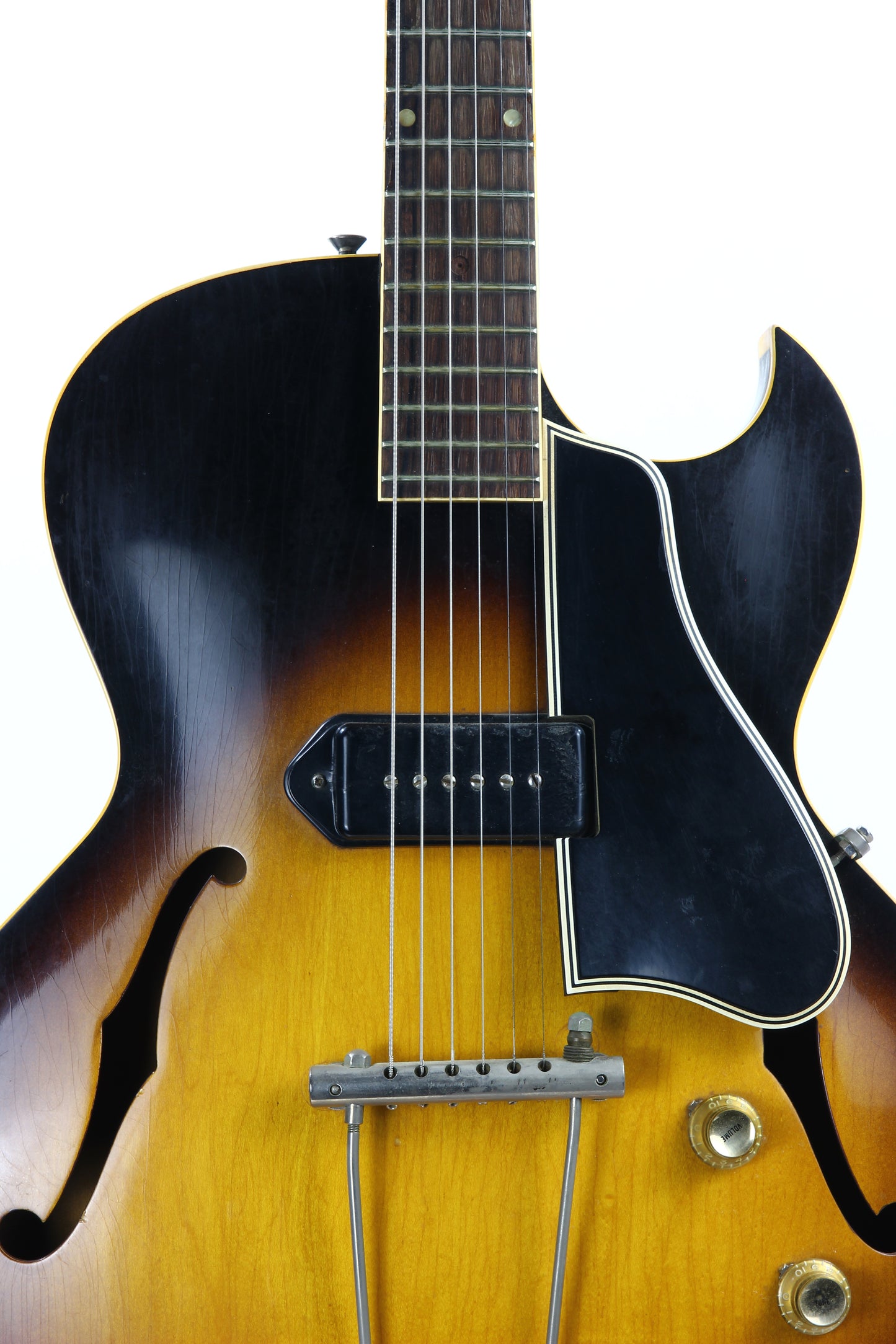 1957 Gibson ES-225T Vintage Thinline Electric Guitar - Sunburst, P-90, 1950’s, NO BREAKS!