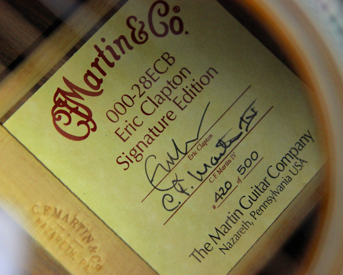 2003 Martin 000-28ECB Brazilian Rosewood Eric Clapton - Sunburst Limited Edition - Signed Label!