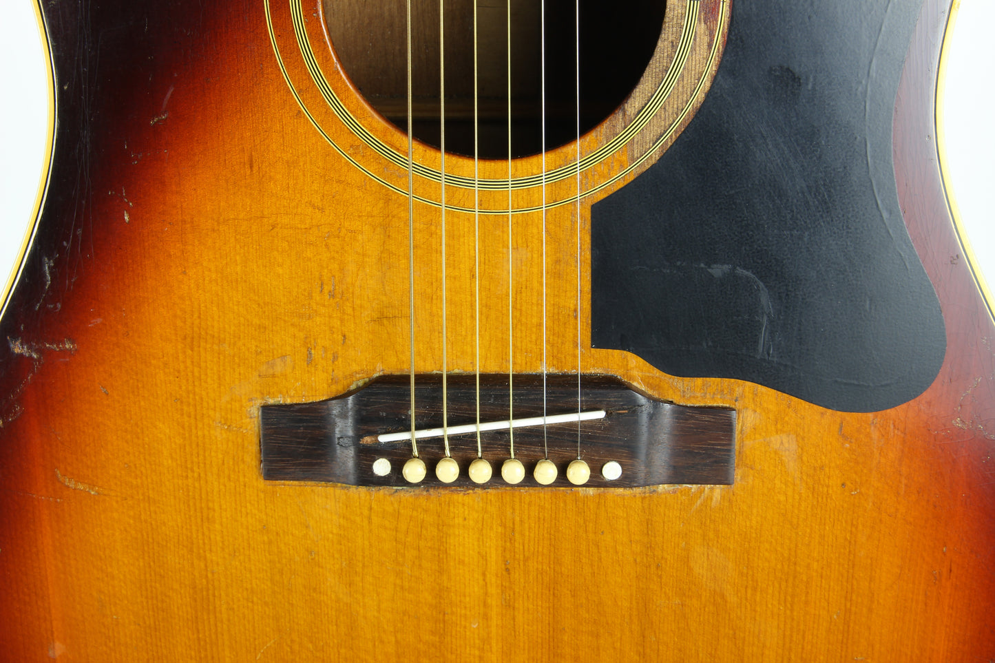 1966 Gibson J-45 Vintage Flattop Acoustic Dreadnought Guitar PROJECT in Dark Sunburst