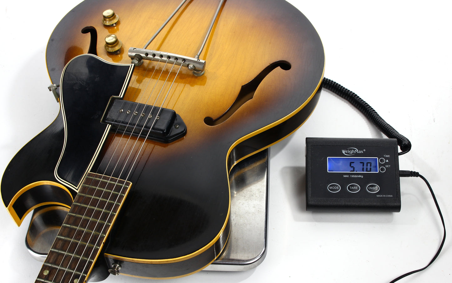 1957 Gibson ES-225T Vintage Thinline Electric Guitar - Sunburst, P-90, 1950’s, NO BREAKS!